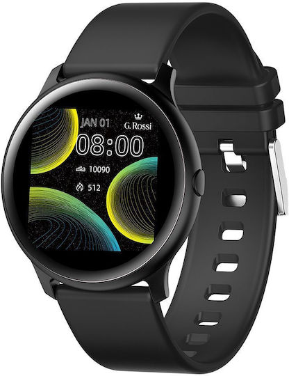 G.Rossi 45mm Smartwatch με Παλμογράφο (Μαύρο)