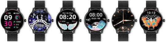 G.Rossi 40mm Smartwatch με Παλμογράφο (Μαύρο)