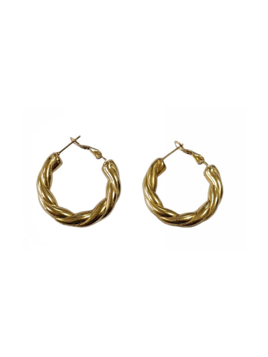 Tatu Moyo Earrings Hoops made of Steel Gold Plated