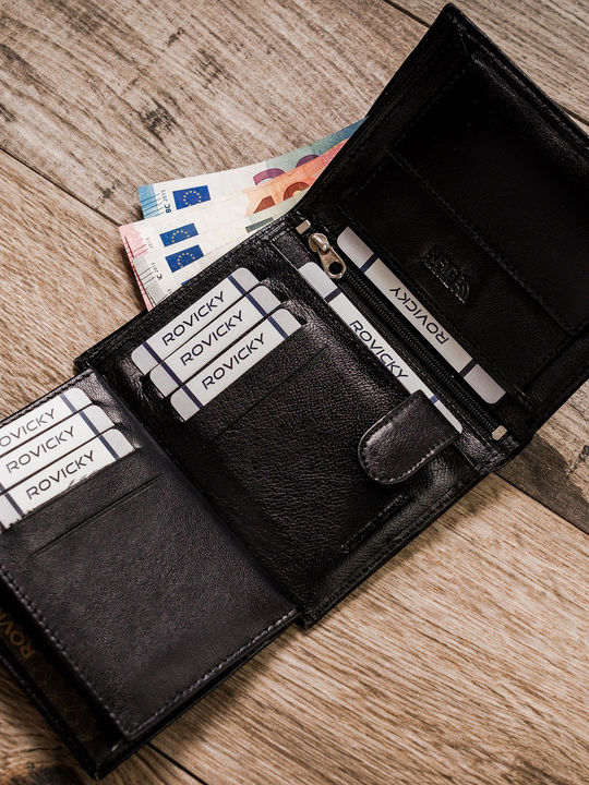 Leder Herren Geldbörse Karten mit RFID Schwarz