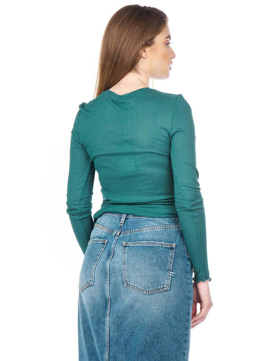 Only Women's Blouse Long Sleeve Green