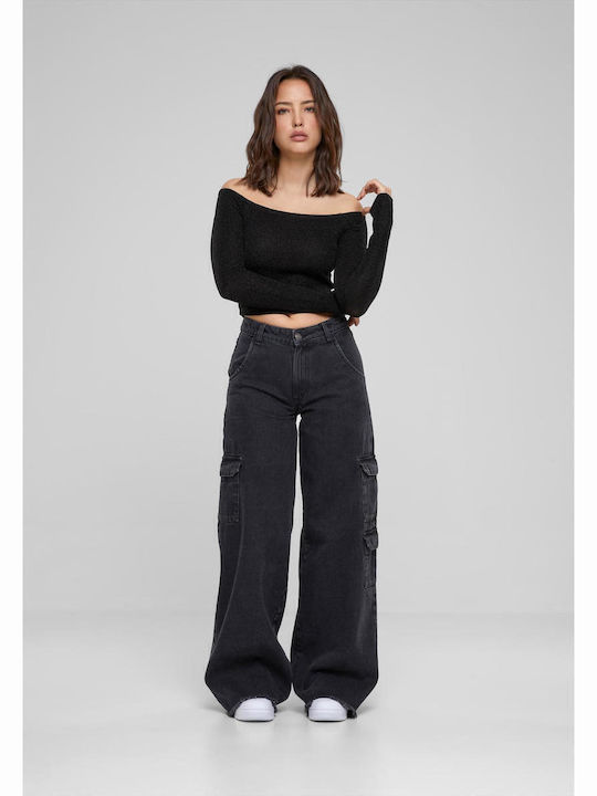 Women's Blouse Off-Shoulder Long Sleeve Black