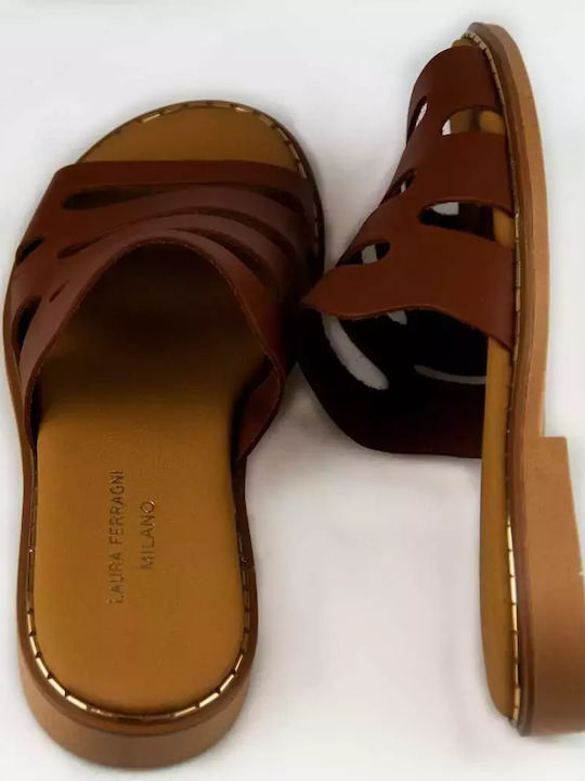 Women's Flat Sandals in Brown Color