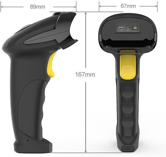 Qoltec Scanner Χειρός Ασύρματο με Δυνατότητα Ανάγνωσης 2D και QR Barcodes