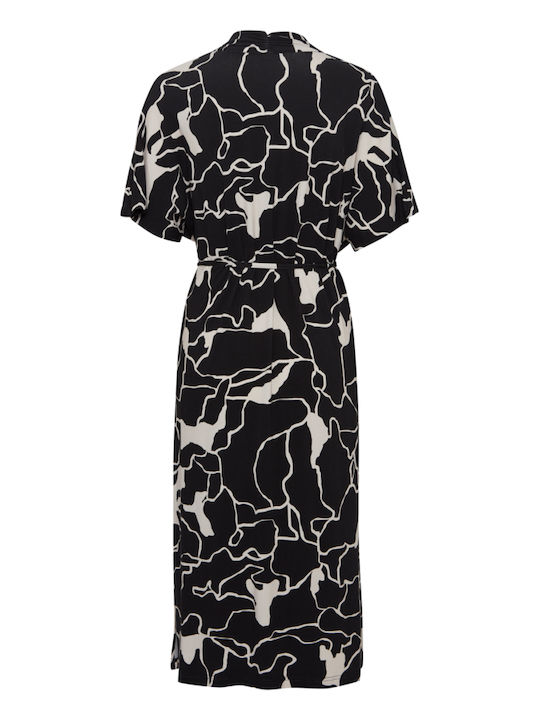 Fransa Midi Dress Black-White