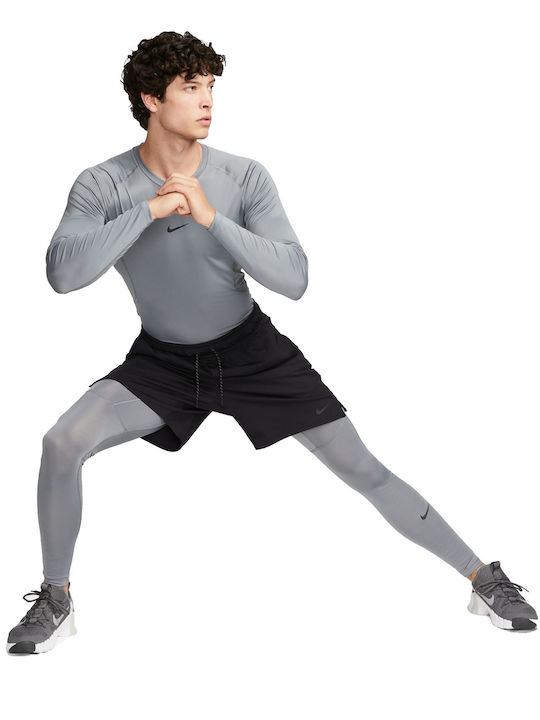 Nike Pro Dri-fit Ανδρικό Αθλητικό Κολάν Μακρύ Γκρι