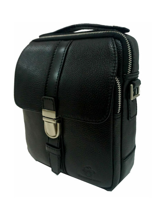 Man Leather Men's Bag Shoulder / Crossbody Black