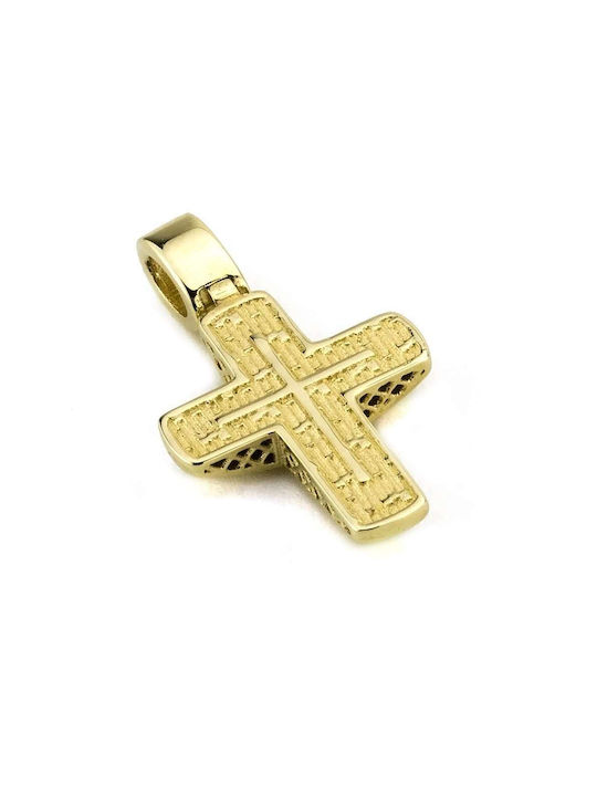 Goldsmith Gold Cross 14K Double Sided with the Crucified with Chain