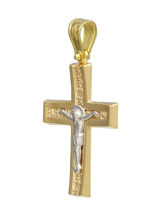 Herren Gold Kreuz 14K mit dem Gekreuzigten