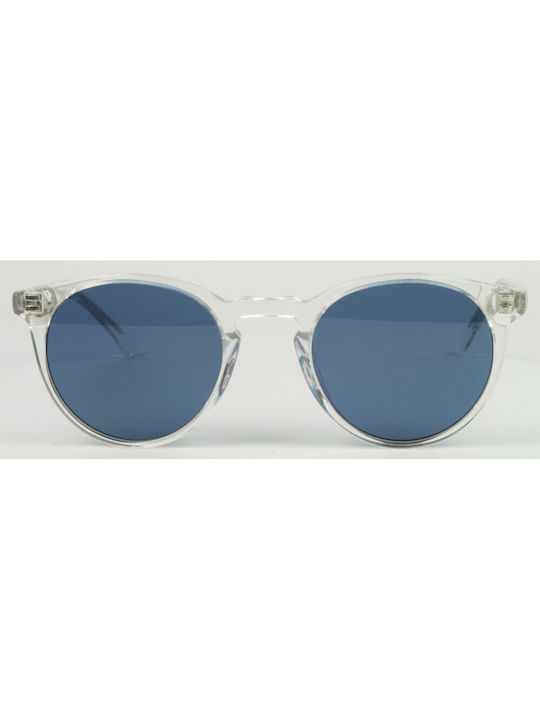 The Glass of Brixton Sunglasses with Transparent Plastic Frame and Blue Lens BS178 C04