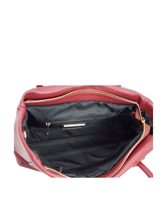 Leder Damentasche Schultertasche Rot