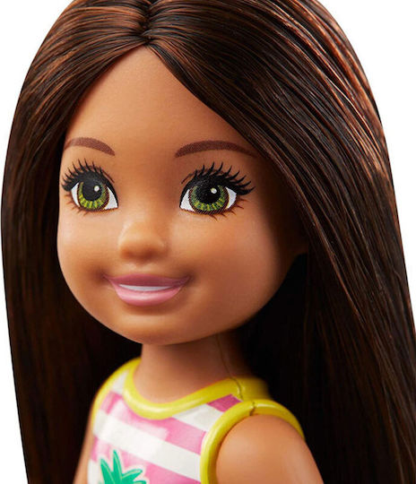 Barbie Club Chelsea Păpușă Chelsea Brunetă cu costum de baie cu ananas pentru 3++ Ani 14cm.