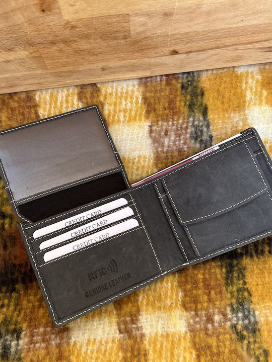 Leder Herren Geldbörse Karten mit RFID Gray