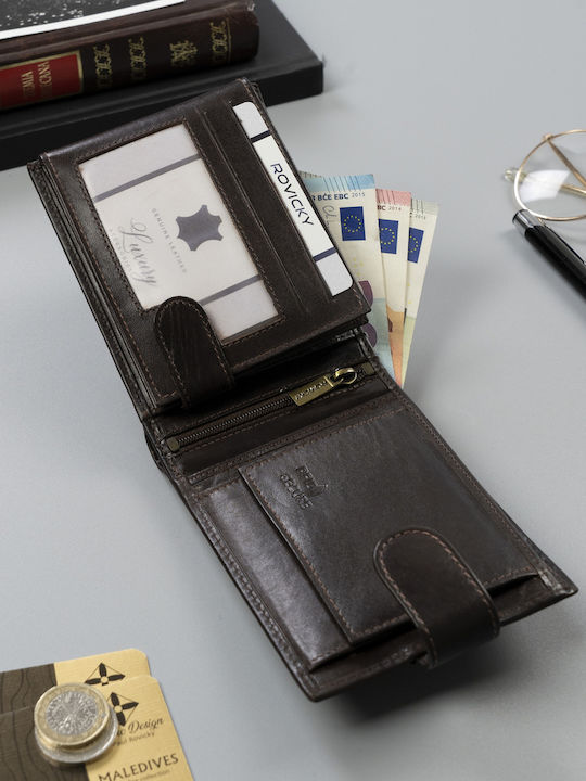 Leather Men's Wallet with RFID Brown