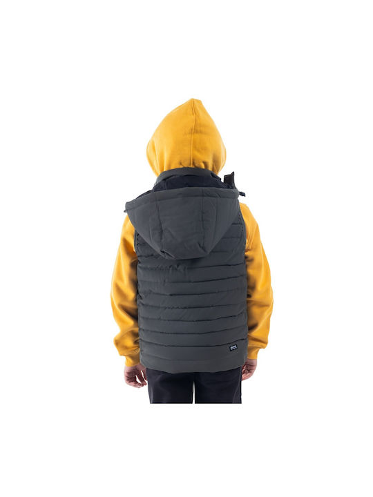 District75 Kids Casual Jacket Sleeveless with Hood Haki