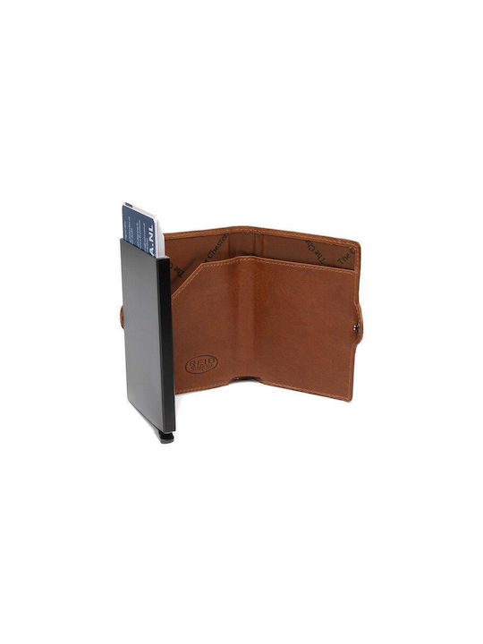 The Chesterfield Brand Men's Leather Card Wallet with RFID Brown