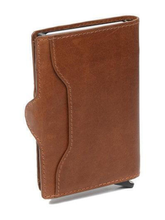Leather Men's Wallet Cards with RFID Brown