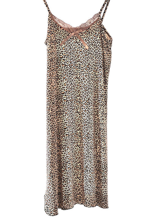 Animal Winter Women's Nightdress Brown