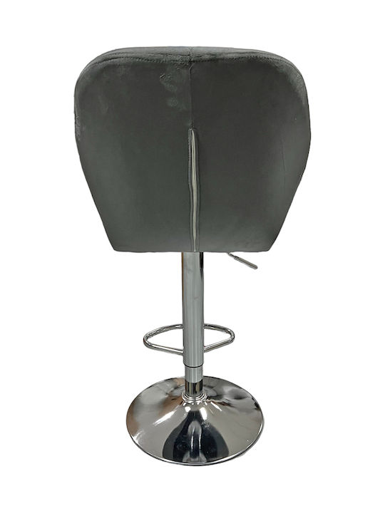 Stool Bar with Back & Adjustable Height Gray 50x61x99-119cm