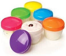 Sistema Yogurt To Go Set Plastic Lunch Boxes Pink-Blue 7.4x7.4cm 2 Pieces