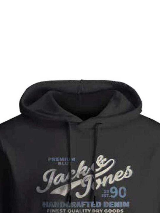 Jack & Jones Logo Sweat Men's Sweatshirt with Hood Black