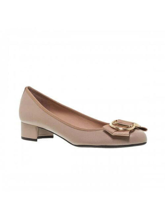 Mourtzi Leder Pumps mit flachem Absatz Rosa