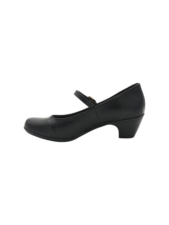 Aero by Kasta Black Heels with Strap