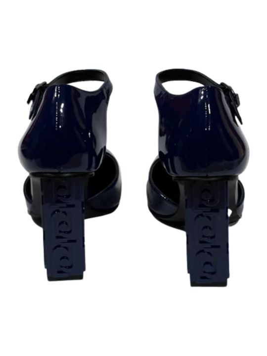Jennifer 02 Pumps aus Lackleder mit Riemchen Navy Blau