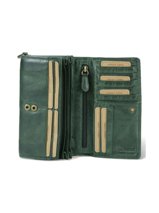 Trip Camel Wallet Genuine Vintage Soft Leather Wallet (515 Green)