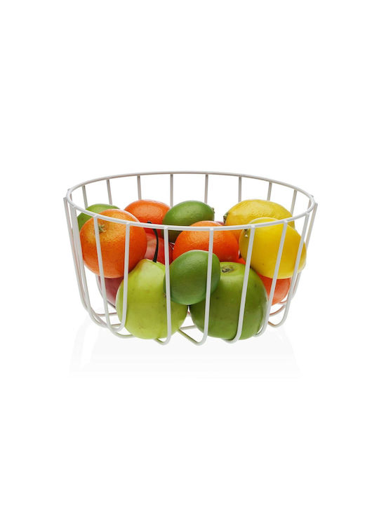 Versa Fruit Bowl Metallic White 26x13x26cm