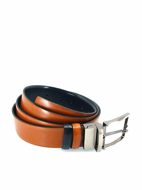 Men's Belt Leather Double Sided Black