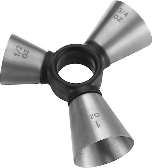 Novatex Διπλή Μεζούρα Ποτών με Χωρητικότητα 15/28ml Inox