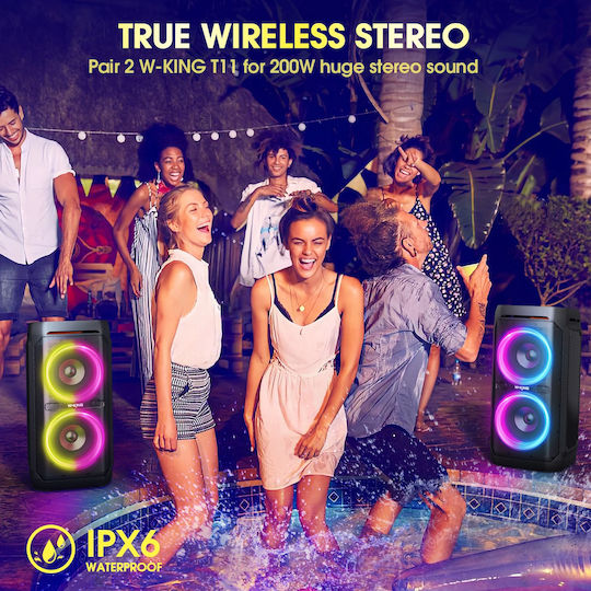 W-King T11 Bluetooth Speaker 100W with Battery Life up to 10 hours Black