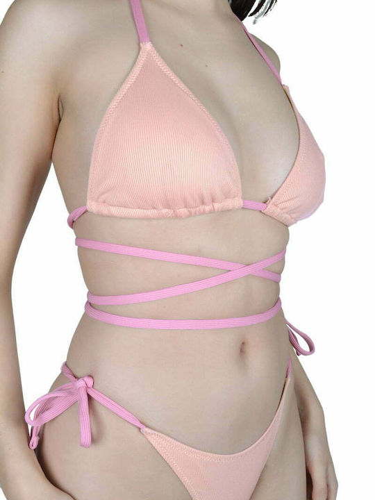 Set Bikini Τριγωνάκι & Brazil Ροζ