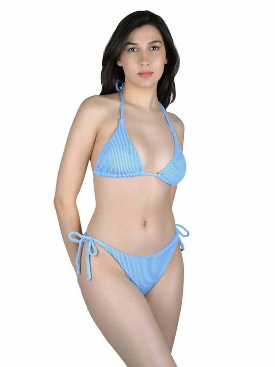 Set Bikini Τριγωνάκι & Brazil Γαλάζιο