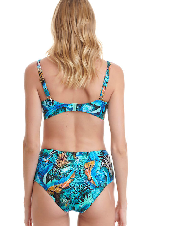 Set Bikini Ψηλόμεσο Animal Print Wild Blue