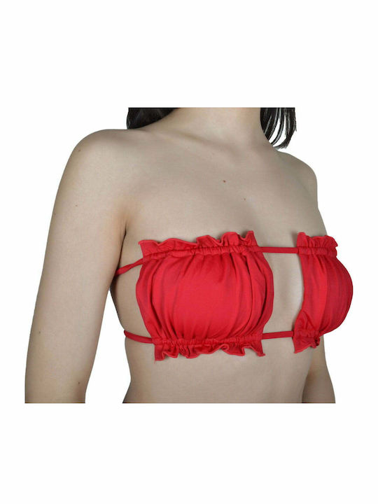 Комплект Бикини Триъгълник Висока талия Red