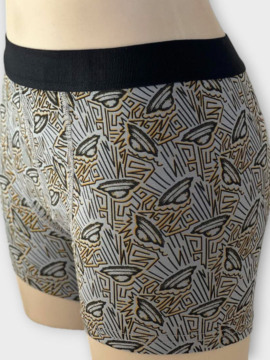 Herren Boxershorts Schwarz mit Mustern 1Packung