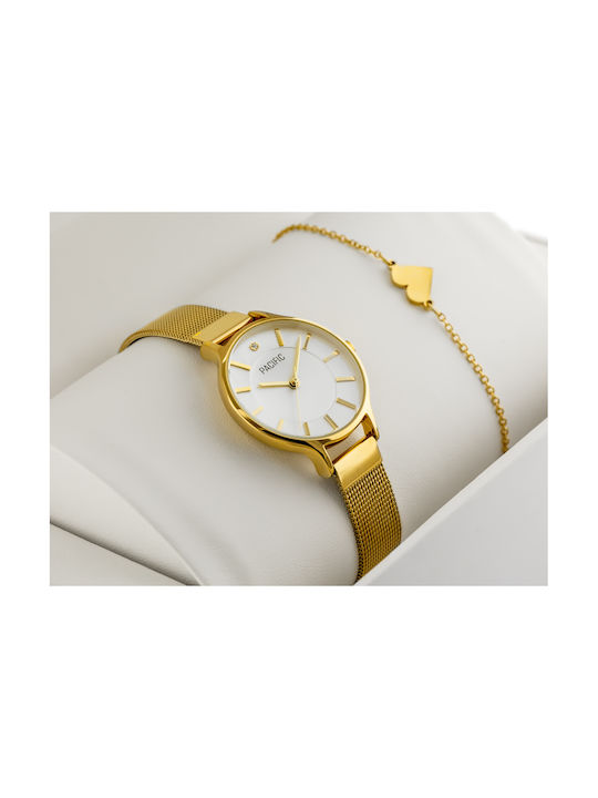 Pacific Women's Watch with Gold Metal Bracelet