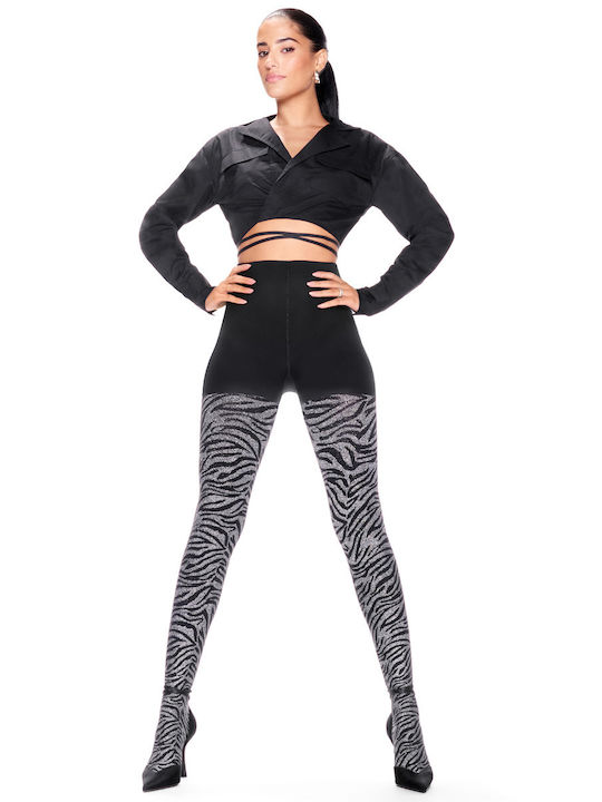 Zebra Ciorapi dama 50 Den Negru