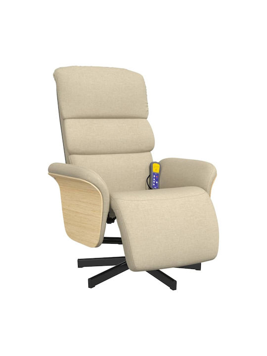 Πολυθρόνα Relax Massage με Υποπόδιο Κρεμ 79.5x83x104cm
