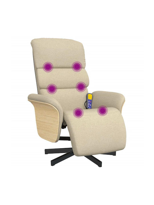Πολυθρόνα Relax Massage με Υποπόδιο Κρεμ 79.5x83x104cm