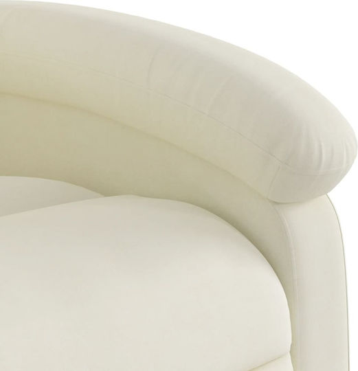 Πολυθρόνα Relax με Υποπόδιο Βελούδινη Κρεμ 71x86.5x99.5cm