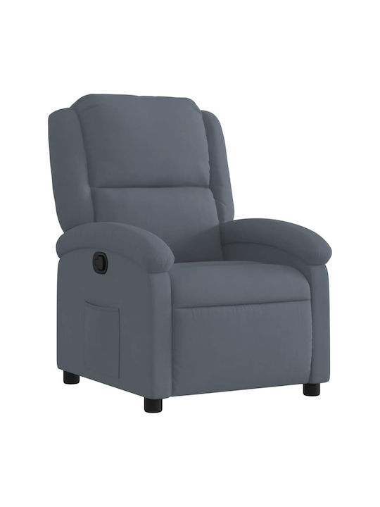 Relaxsessel mit Fußhocker Samt Dark Grey 71x86.5x99.5cm