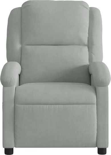 Relaxsessel mit Fußhocker Samt Light Grey 71x86.5x99.5cm