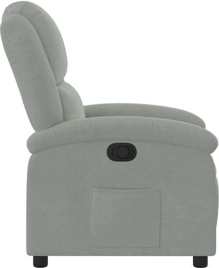 Relaxsessel mit Fußhocker Samt Light Grey 71x86.5x99.5cm