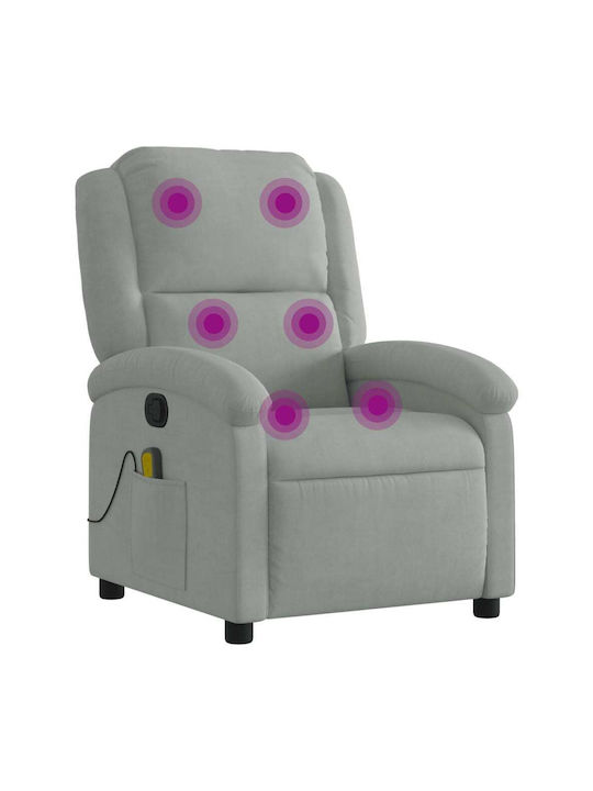 Relax Armchair Massage with Footstool Light Grey 71x86.5x99.5cm