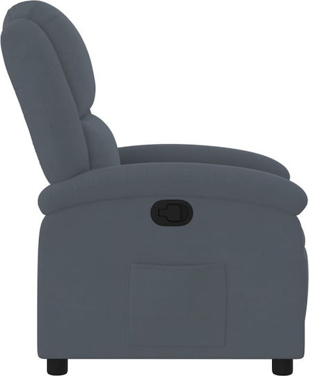Relaxsessel mit Fußhocker Samt Dark Grey 71x86.5x99.5cm