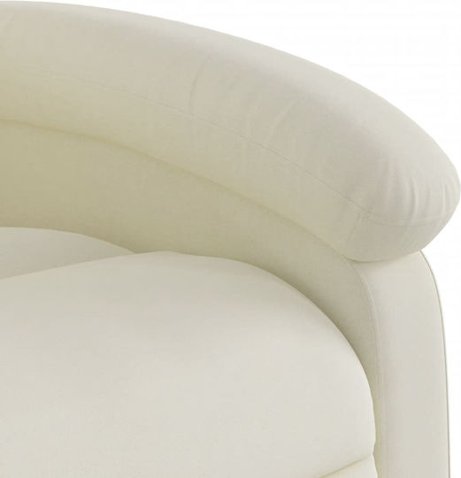 Πολυθρόνα Relax Massage με Υποπόδιο Βελούδινη Κρεμ 71x86.5x99.5cm