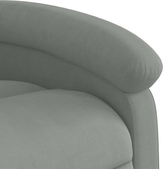 Relaxsessel mit Fußhocker Samt Light Grey 71x86.5x99.5cm